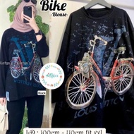 JUMBO XXL T-SHIRT WOMEN'S CLOTHES WOMEN'S LONG-SLEEVED T-SHIRT BLACK BIKE VESPA MOTIF