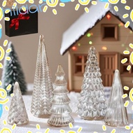 HLAR Set of 5 Illuminated Mercury Glass Trees, Creative Versatile Mercury Glass Christmas Trees,  Wi