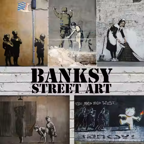 BANKSY STREEY Print Art Canvas Poster For Living Room Decoration Home Wall Picture