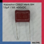Kapasitor CBB21 merk BM capacitor 400V 1uF 1.5uF 105 155