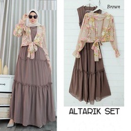 gamis set cardy gamis set cardigan gamis set outer // altarik set outer kekinian