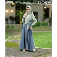 Vol.4 Terbaru Gamis Simple Maira Two Tone Set by Aden Hijab Dress