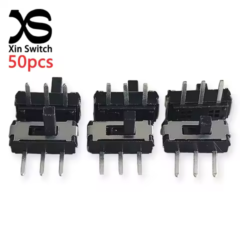 50PCS MSS-12D19 (Side Three Pin ) Side Inserted Small Toggle Switch 1P2T DC 12V 50mA 3-Pin 2-Speed P