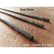 Besi Bulat 6 MM 6.5 MM (R6 & R6.5) 圆铁 1-5ft +/- (12”-60”) Round Bar Mild Steel (Black Shaft)