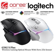 LOGITECH G502 X PLUS WIRELESS GAMING OPTICAL MOUSE WITH HERO 25K SENSOR / LIGHTSYNC RGB / LIGHTFORCE