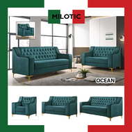 【READY STOCK】Milotic Living 1+2+3 seater ocean blue sofa set/ 1seater/ 2seater/ 3seater