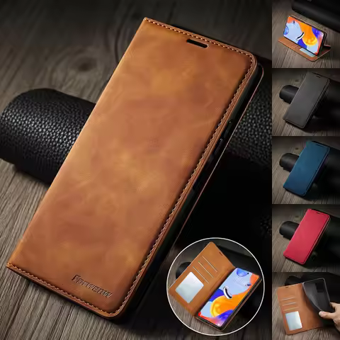 Leather Phone Case for Xiaomi Redmi Note 12 11S 11T 11E Pro Plus 10S 10T 9T 9S 8 7 Pro Flip Cover Po
