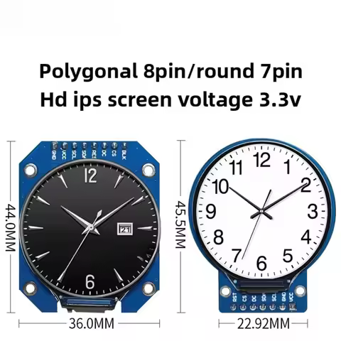1.28-inch Circular TFT Display Screen High-Definition IPS 240x240 Color Module SPI Serial Port GC9A0
