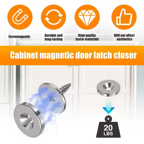12PCS Hidden Magnetic Cabinet Door Catch Ultra-Thin Zero Space Strong Magnetic Suction Latch Heavy-D