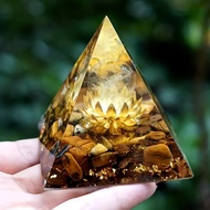 1PC คริสตัลใส Tiger Eye Lotus สัญลักษณ์ Orgone พีระมิดพลังงานบวกและคําแนะนํา-Tiger Eye Lotus สัญลักษ