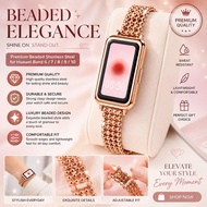 Six Generations Luxury Beaded Metal Strap for Huawei Band 10/9/8/7/6