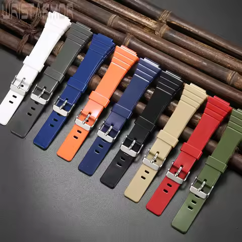 Resin Watch Band For Casio W-215H W215H W-217H F105W F108WH Watch Strap Replacement Watchband 18mm R
