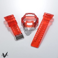 (Vcustom) G / GR / GRX / GLS / GW / GWX-8900 JELLY " RED " BAND AND BEZEL WATCH STRAPS