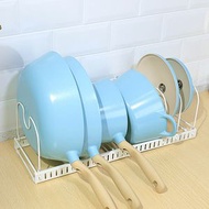 全城熱賣 - 伸縮式鍋蓋架廚房置物架瀝水收納架白色（平行進口）