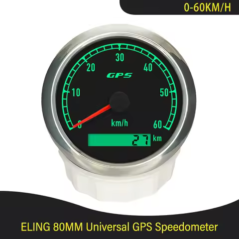 80mm Car Motorcycle Boats GPS Speedometer 0-60KMH 0-80K 120KM 200K 80MPH 0-120M Odometer with 7 Colo