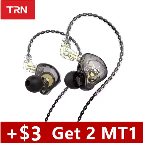 Newest TRN MT1 In Ear Earphone Dynamic DJ Monitor IEM Earbud HIFI Sport Noise Cancelling Headsets TR