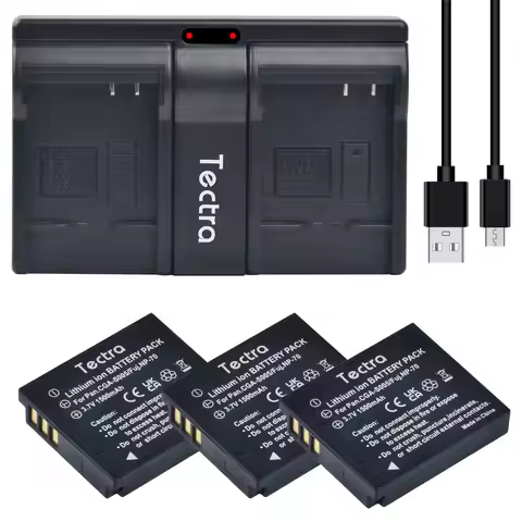 CGA-S005 S005E Li-ion Battery&Dual Charger for Panasonic Lumix DMC-LX1,DMC-LX2,DMC-LX3,DMC-FX07,DMC-