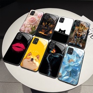 Casing For Samsung A51 4G SM-A515F / A51 5G SM-A516B Silicone Side Tempered Glass Back Cover For Sam