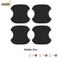 WATTLE 4pcs Car Door Handle Paint Scratch Protector, TPU 3 Sizes  Carbon Fiber Door Handle Protector, Black Auto Door Handle Cups Protective Pad Universal Fit