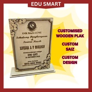 Custom made wooden plaque award