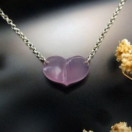 簡潔設計 項鍊 天使心 紫玉髓+16吋銀K鍊