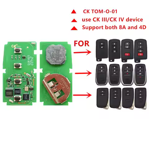 CK TOM Series Universal Key TOM-O-01 Support 8A/4D Smart PCB Remote Circuit Board For Toyota RAV4 Hi