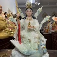 Hán bạch ngọc Cửu Thiên Huyền Nữ Thần Tượng Tọa Phượng Cửu Thiên Huyền Mẫu Thiên Tôn Cửu Thiên Nương