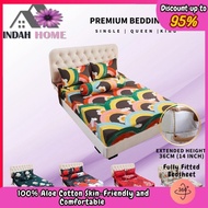 #4 880TC Kain Tebal Cadar Bergetah Keliling4 in 1 King Queen/2 in1 Single Premium Cotton Bedsheet Se
