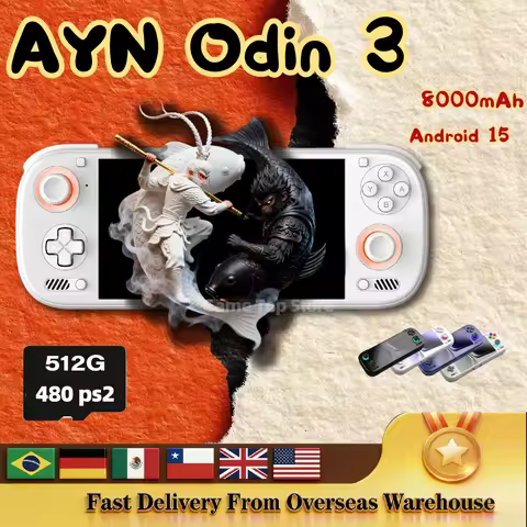 AYN Odin 3 Game Console 6'' 1080P 120Hz AMOLED Screen Handheld With 8000mAh Hall-Effect Joystick Gam