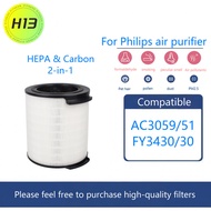 For Philips filter AC3059/51 FY3430/30  HEPA & Carbon 2-in-1