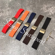 Rubber Watch Strap Clasp Folding Watch Strap 20mm 22mm 24mm Silicone Rubber Strap