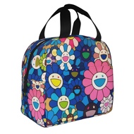 Murakami Flower Lunch Bag Lunch Box Bag Insulated Fashion Tote Bag Lunch Bag for Kids and Adults