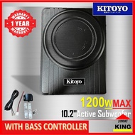 Kitoyo Underseat Subwoofer 10.2'' Car Underseat Active Subwoofer Super Slim Active Subwoofer 1200Wat