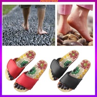 [Tachiuwa2] 1 Pair Foot Massage Shoes Cobblestone Accupressure Foot Acupoint Flat Slippers for Men W