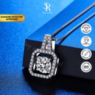RoyStone - Kalung Wanita Moissanite Sertifikat GRA Original Lapis Emas - Pandora Necklace