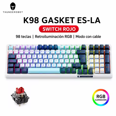 THUNDEROBOT K98 Wired Mechanical Gaming Keyboard 98 Keys Compact RGB Hot-Swappable for PC Laptop Gam