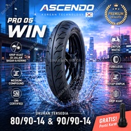 ASCENDO WIN PRO 5 | 80/90-14 & 90/90-14 | Tubeless Automatic Motorcycle Tires | 100% SNIOriginal | V