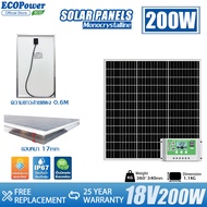 แผงโซล่าเซลล์ โมโนคริสตัลไลน์ ซิลิคอน 18V200W แผงโซล่าเซลล์ เซลล์โซล่าเซลล์