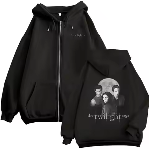 Twilight Vampire Robert Pattinson Edward Cullen Bella Jacob Black Print Zipper Hoodie Men Women Casu