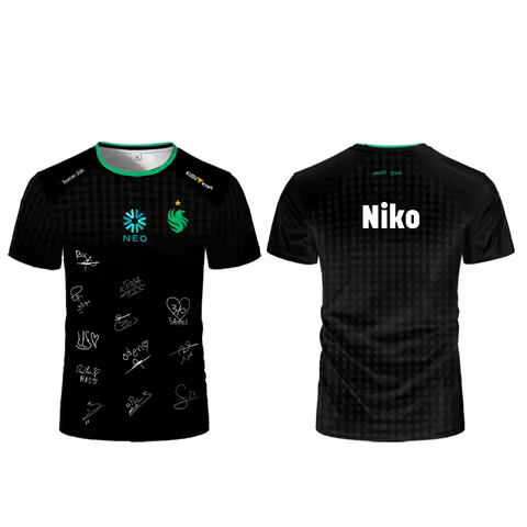Niko Jersey T-shirt 2025 New CS2 Esports CSGO Falcons Team Training T-shirt Unisex Streetwear Summer