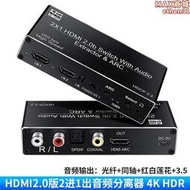 2.0版HDMI切換器2進1出 二進一出4K/60音頻分離器同軸光纖3.5音響