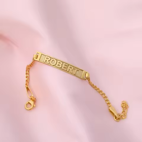 18K Gold Plated Baby ID Bracelet Personalized Baby Name Bracelet Custom Infant Bracelet Baby Girl or