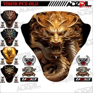 HIJAU Winshield visor sticker HONDA PCX 150 OLD DRAGON HEAD PICTURE (035) GREEN DRAGON Winshield sti