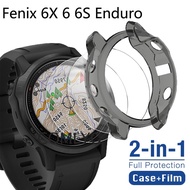 Garmin Fenix 6X Pro Solar 6 6S Enduro Case Protective Frame Shell TPU Bumper Cover Glass Screen Protector film