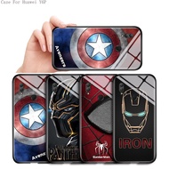 Huawei Y5P Y6S Y9S Y5 2018 Y6 Pro 2019 Prime 2020 For Hard Casing Captain America ironMan Phone Case Glass Cover Shockproof Cases