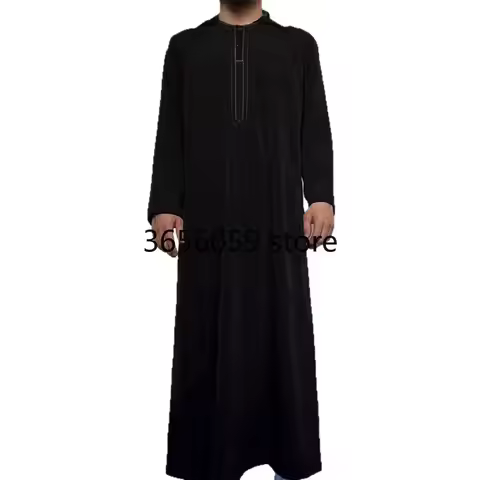 Muslim Fashion Men Jubba Thobes Arabic Pakistan Dubai Kaftan Abaya Robes Islamic Clothing Saudi Arab