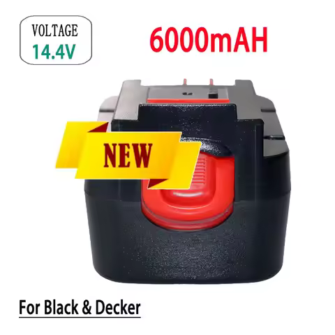 💖NiMH Rechargeable Battery Black Decker 14.4V 4.0Ah 6.0Ah Is Suitable for The Whole Black&Decker 14.
