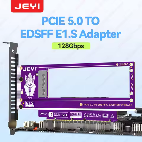 JEYI PCIe 5.0 X4 to NVMe Ruler 2U GEN-Z EDSFF Adapter Card 128Gbps Support X8/X16 with E1.S SSD with