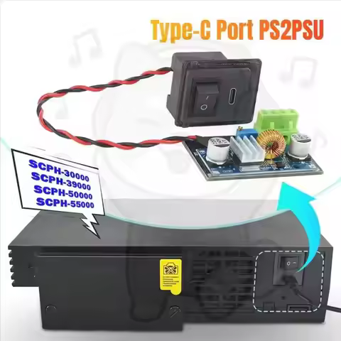 For PS2 Type-C PSU Mod New Replacement Power Supply Board For PS2 Fat Console 3XXXX/5XXX Supports PD