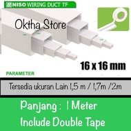 16 x 16x 1 Meter Duct Cable with Double Tape Adhesive NISO Wiring Cable Protector Glue
